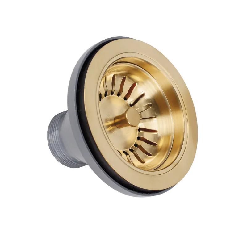 Mandafvoer zonder overloop, diameter 114,3 mm goud 24 satijn