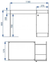 Cocina para discapacitados 1,20 metros