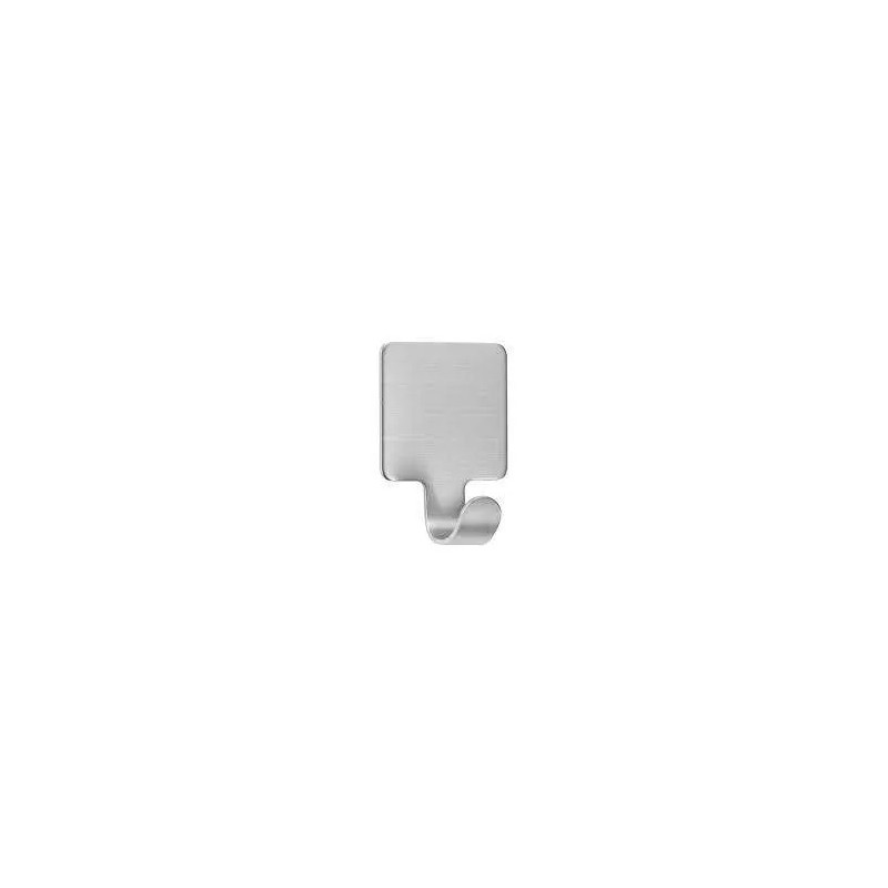 Crochet adhésif carré métal brossé, 1 pièce Crochet adhésif carré métal brossé, 1 pièce
