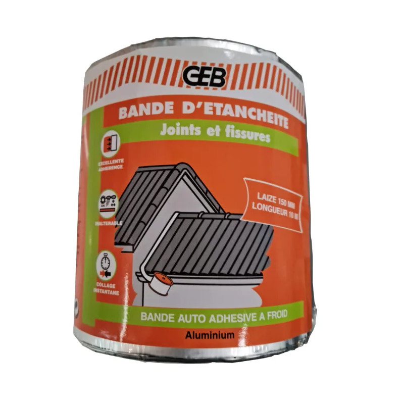 Zelfklevende aluminium waterdichtingsstrip, rol van 10 m x 7,5 cm