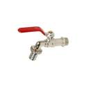 Brass tap + red flat steel handle, 20X27/20X27
