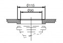 Mandafvoer zonder overloop, diameter 90 mm