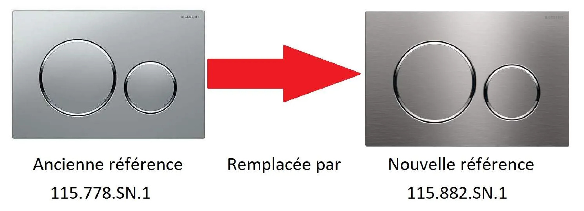 Plaque de commande double touche - Sigma 01 - blanc GEBERIT