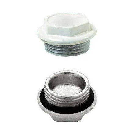 White plug 1" (26x34) left hand thread with seal