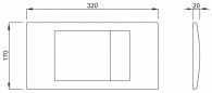 Wandbedieningsplaat RIVA DUO Schwab inbouw WC, dubbele toets, chroom