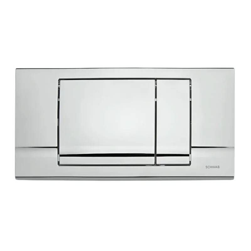 Wandbedieningsplaat RIVA DUO Schwab inbouw WC, dubbele toets, chroom