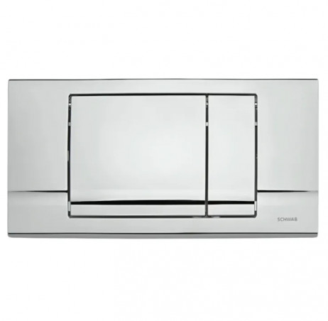 Plaque de commande murale RIVA DUO Schwab WC encastré, double touche, chromé