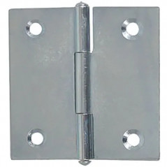 Charnière meuble, carrée, 40 x 40 mm, zingué blanc
