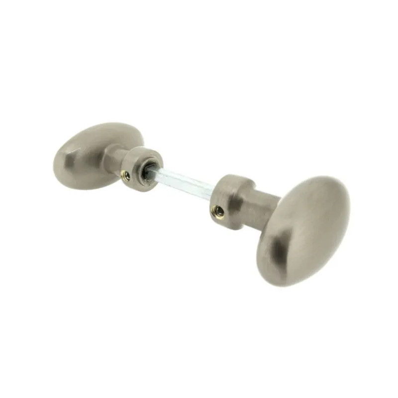 Double knob handle, oval, matt nickel-plated brass Double knob handle, oval, matt nickel-plated brass