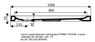 Plato de ducha extraplano en gres, BASTIA XP, para colocar, 100x80