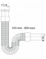 MODULOFLEX flexibele verbindingsmoer 33x42, mannelijk 32 mm, 350 tot 800 mm verchroomd