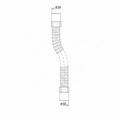 Flexibele versterkte fitting FITOFLEX 750 mm, M/M 32 mm, om te lijmen