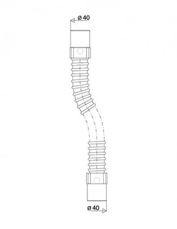 Raccord flexible MODULOFLEX écrou 40x48, mâle 40mm, 380 à 800mm