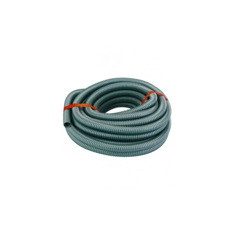Grijze PVC-versterkte slang, diameter 32 mm, spoel van 20 m.
