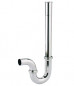 Horizontale en verstelbare wasmachine sifon, 32 mm afvoer, verstelbare verlenging, verchroomd messing