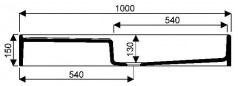 Gootsteen 100x50, afdruiprek links