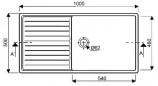 Gootsteen 100x50, afdruiprek links