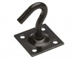 Vaste haak met rechthoekige plaat, diameter 6 mm, 2 stuks