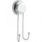 Dubbele haken met mega zuignap in chroom Milady