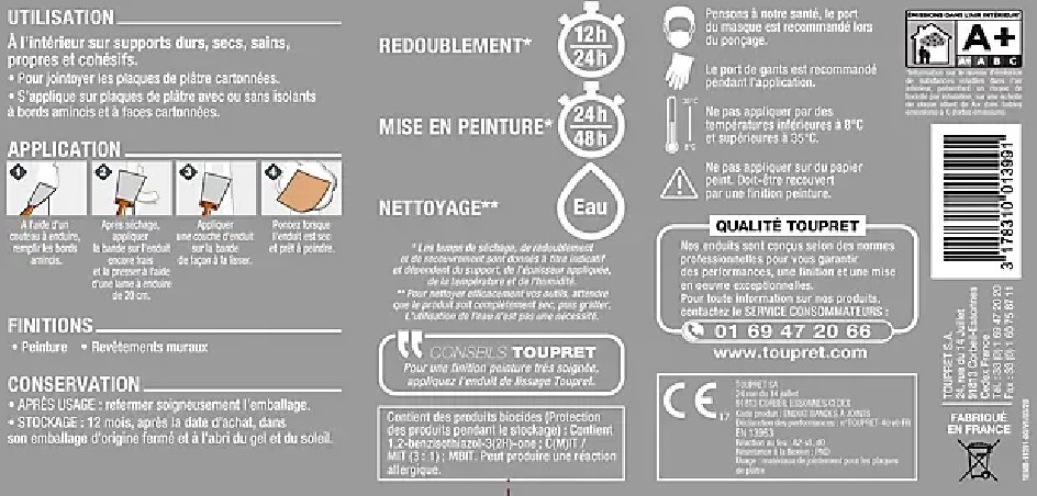Nastro per giunti pronto all'uso e composto lisciante, 5kg