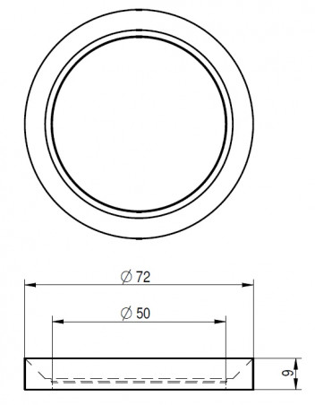 Joint noir 00285B pour bonde d\'évier, 72x50x9 mm