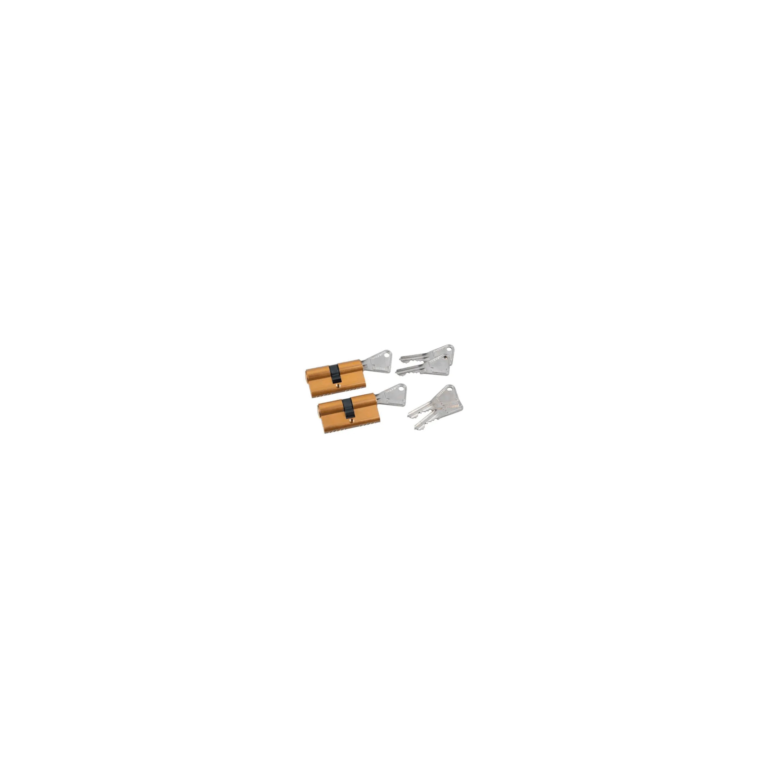 Cylindre de serrure s\'entrouvrant V5, 2 cylindres en laiton, 30 x 30 mm, 5 goupilles, 3 clés