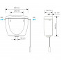 Primo 08" hoog inbouwreservoir met ketting, enkel volume wit