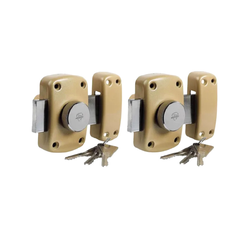 Set van twee Cyclop sloten met knop en 5-polige cilinder L.45 mm, diameter 23 mm met 3 sleutels
