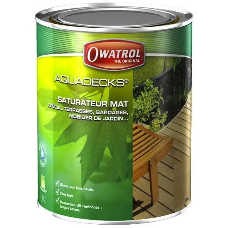 Matte watergedragen houtverzadiger voor binnen en buiten, honing, 1 liter.