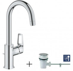 Mitigeur lavabo GROHE \"NOUVEAU BAULOOP\", taille L bec haut avec vidage