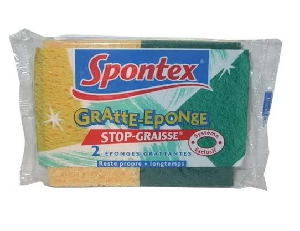 Eponge végétale grattante stop graisse, 2 pièces