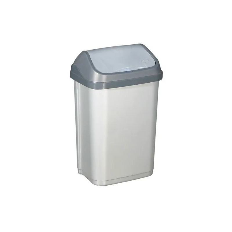 25-liter afvalbak met scharnierdeksel, 45x33x20 cm, grijs
