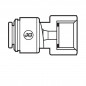 Racor hembra 15 x 21 ( 1/2" ), para tubo 10 mm, acetal negro