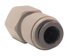 Unión de acetal femenino, negro, fondo plano, 3/4, para manguera de 8mm