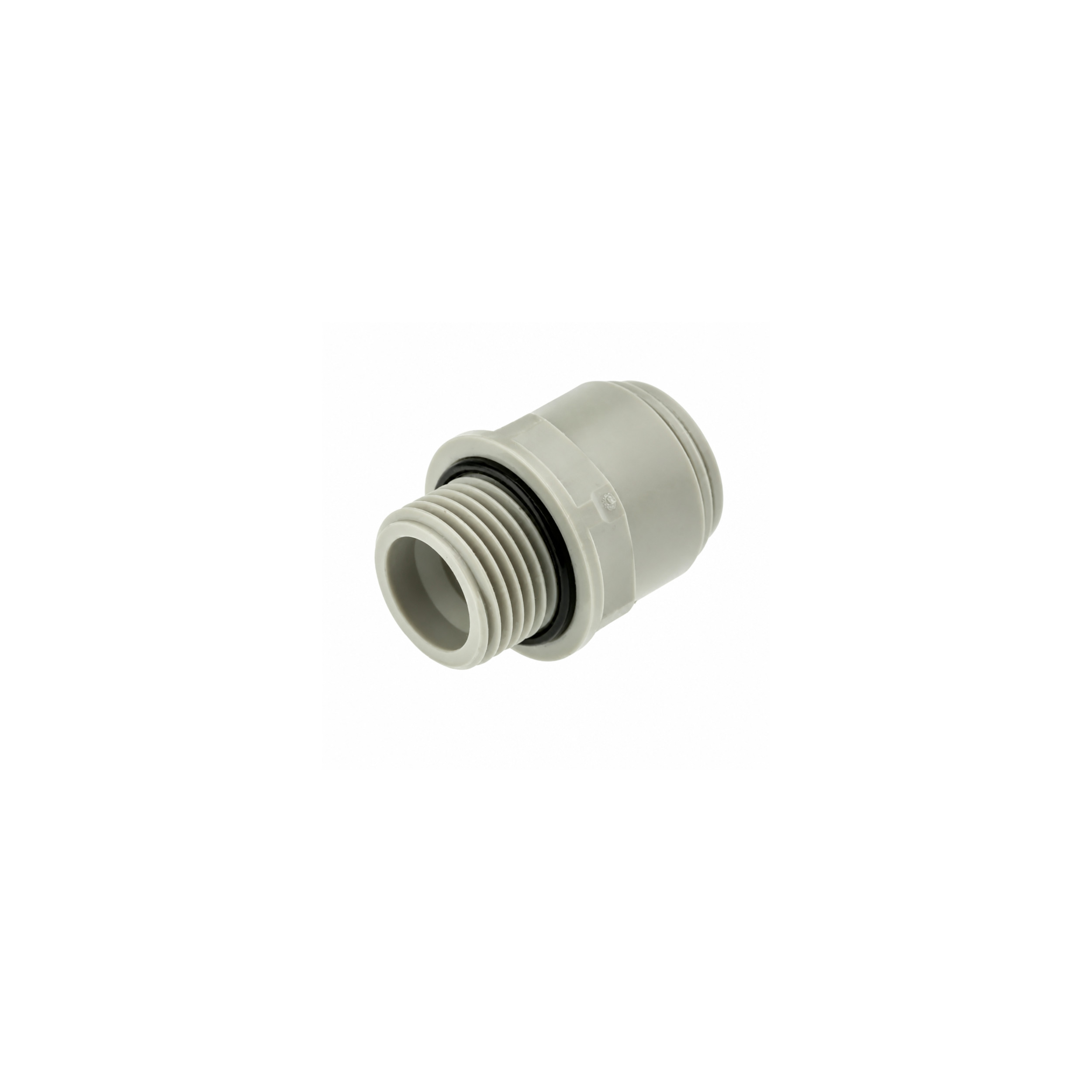 Raccord John Guest mâle 15 x 21 ( 1/2\" ) pour tuyau 15 mm, acétal gris