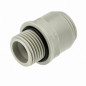 Verschraubung John Guest M/M 15 x 21 ( 1/2" ) für Rohr 15 mm, graues Acetal