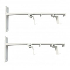 Support double 24x16, clipsable de face, 80 à 140mm, blanc, 2 pièces