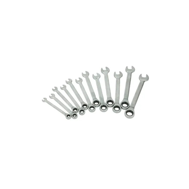 Ratel combinatiesleutels, 12 stuks, 8 tot 19 mm