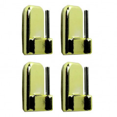 Support adhésif pour tringle, décor laiton, 4 pièces