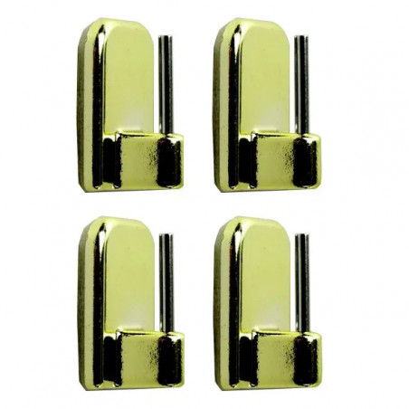 Support adhésif pour tringle, décor laiton, 4 pièces