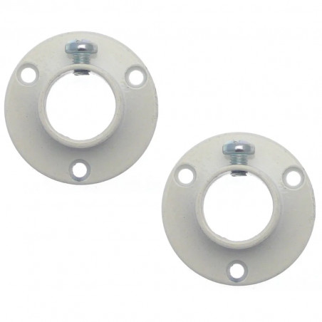 Geburtsstütze mit 42 mm Grundplatte für Garderobe mit 16 mm Durchmesser, 2 Stück, weiß
