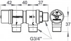 3/4" thermostatische regelaar met parallelle invoer