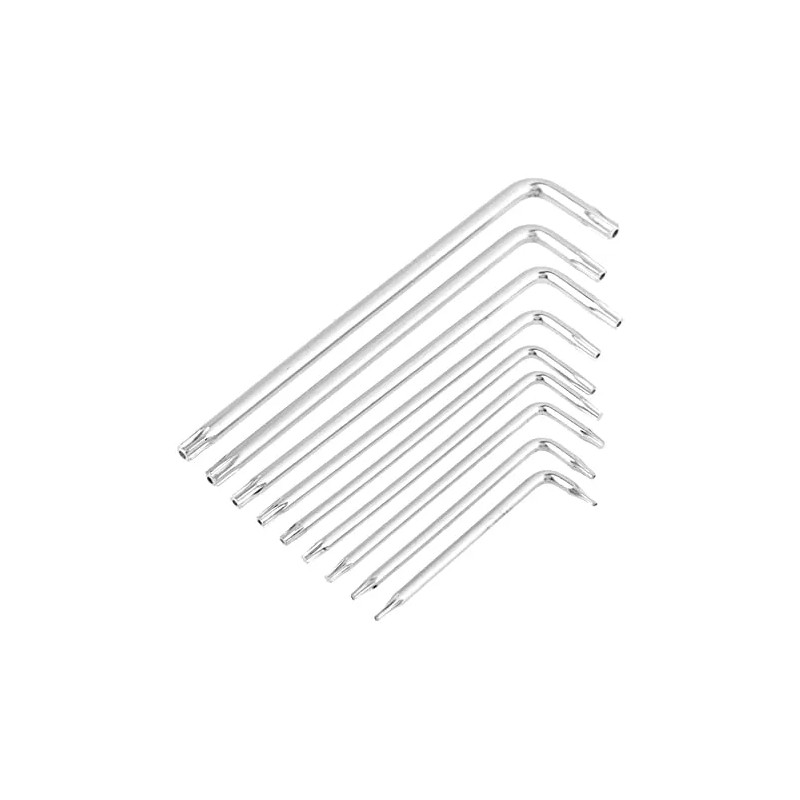 Short male TORX keys, 9 pieces