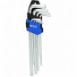 Long ball-end hex keys, 6 sides, 9 pieces