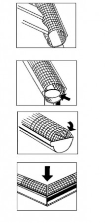 Grillage anti-feuilles tubulaires pour gouttières type LG25 / LG28 / LG29, 2 mètres