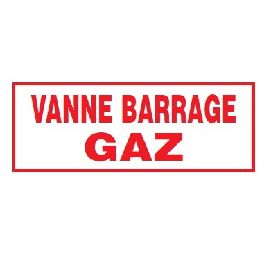 Placa de identificación "Válvula de barrera de gas".
