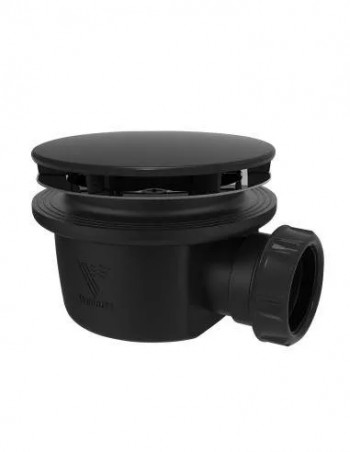 90 mm shower drain, extra flat Minime, black ABS cover 116 mm