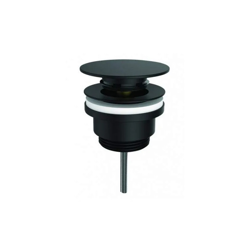 Zwarte Digiclic wastafelafvoer, centrale schroef 80 mm, aanhaalbereik 10 tot 80 mm