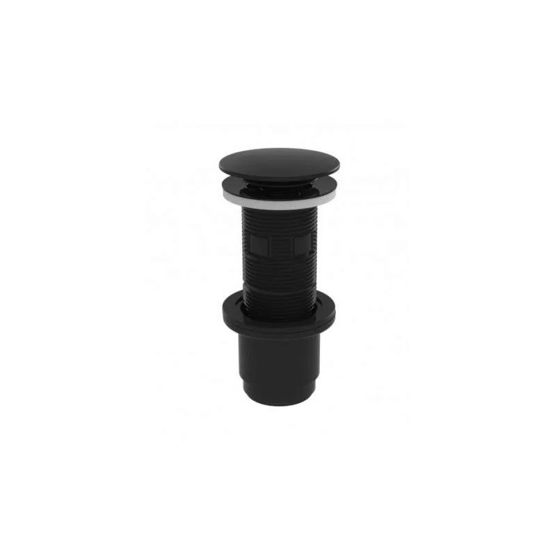Zwarte Digiclic wastafelafvoer, centrale schroef 80 mm, aanhaalbereik 5 tot 87 mm