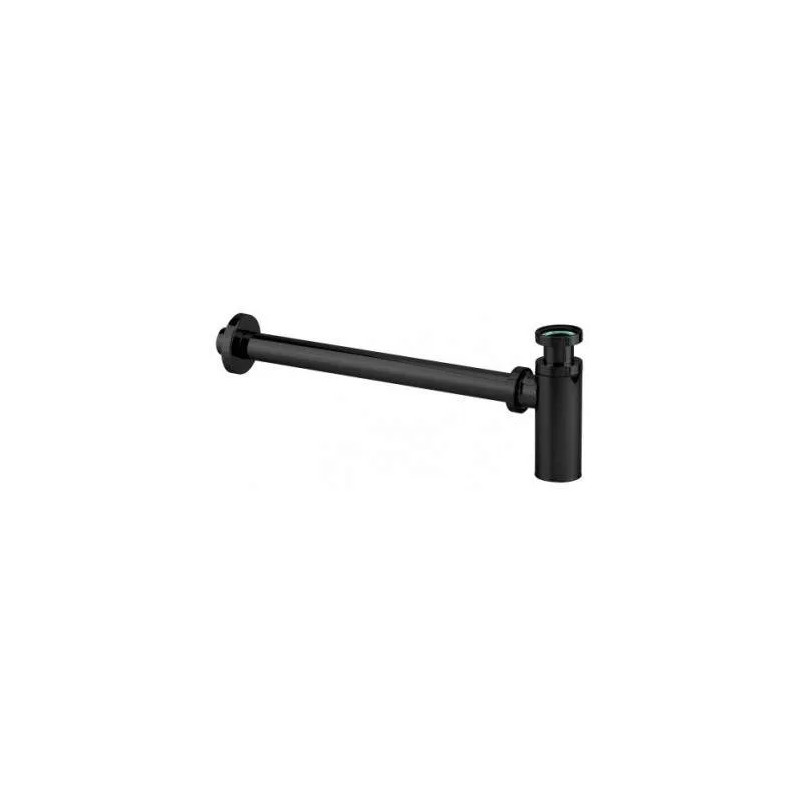 32 mm cilindrische afvoer met buis, 300 mm muurdoorvoer, zwart